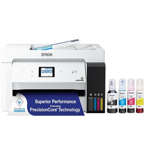 Epson EcoTank ET-15000 Wireless Color All-in-One Supertank Printer with Scanner, Copier, Fax, Ethernet and Printing up to 13 x 19 Inches, White