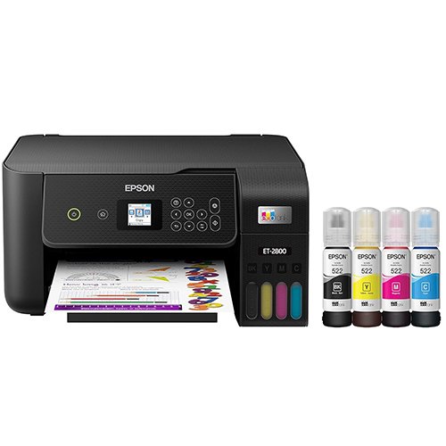 Epson EcoTank ET-2800 Wireless Color All-in-One Cartridge-Free Supertank Printer with Scan and Copy â€“ The Ideal Basic Home Printer - Black, Medium